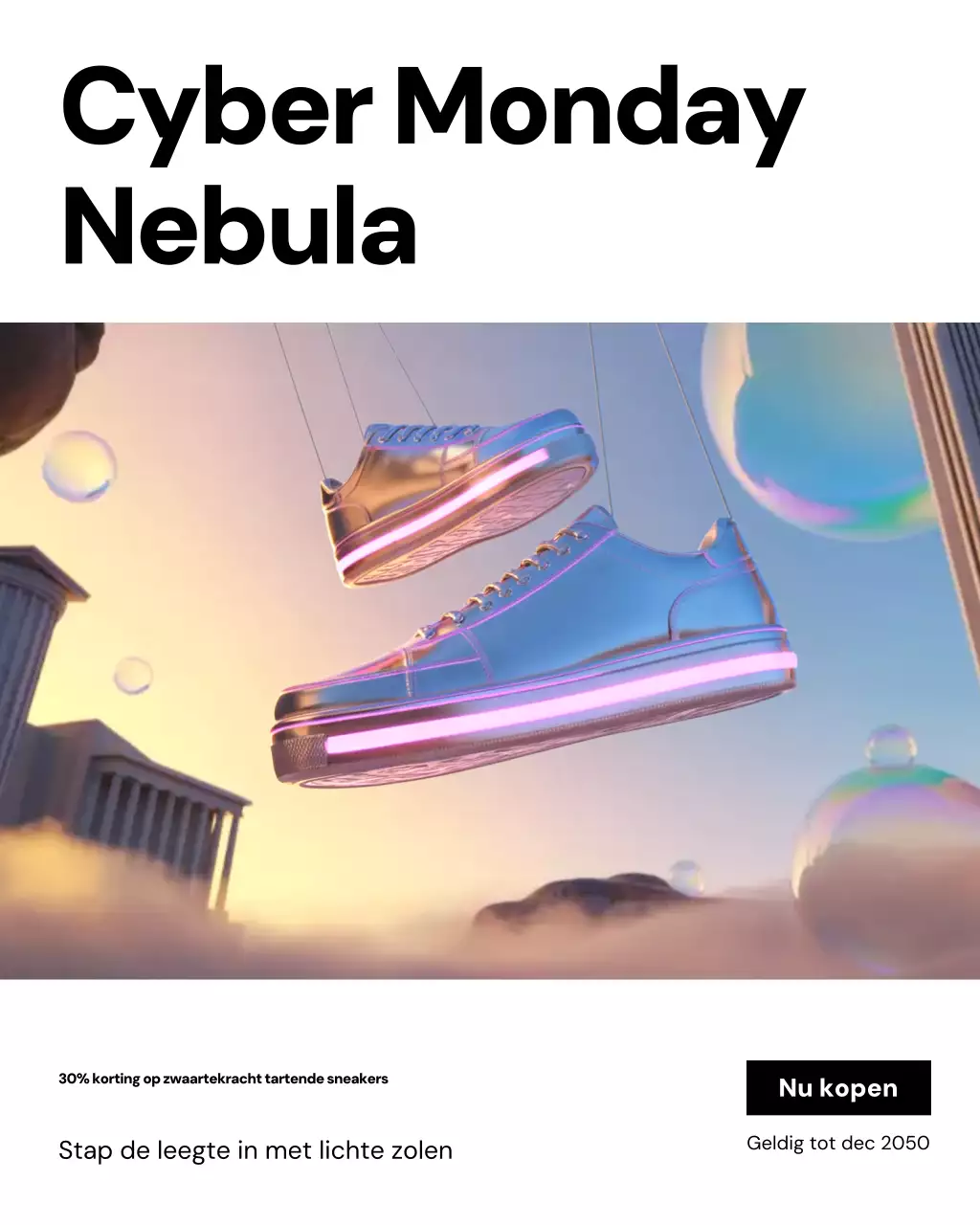 Instagram-bericht over de Rainbow Futuristic Sneaker-promotie