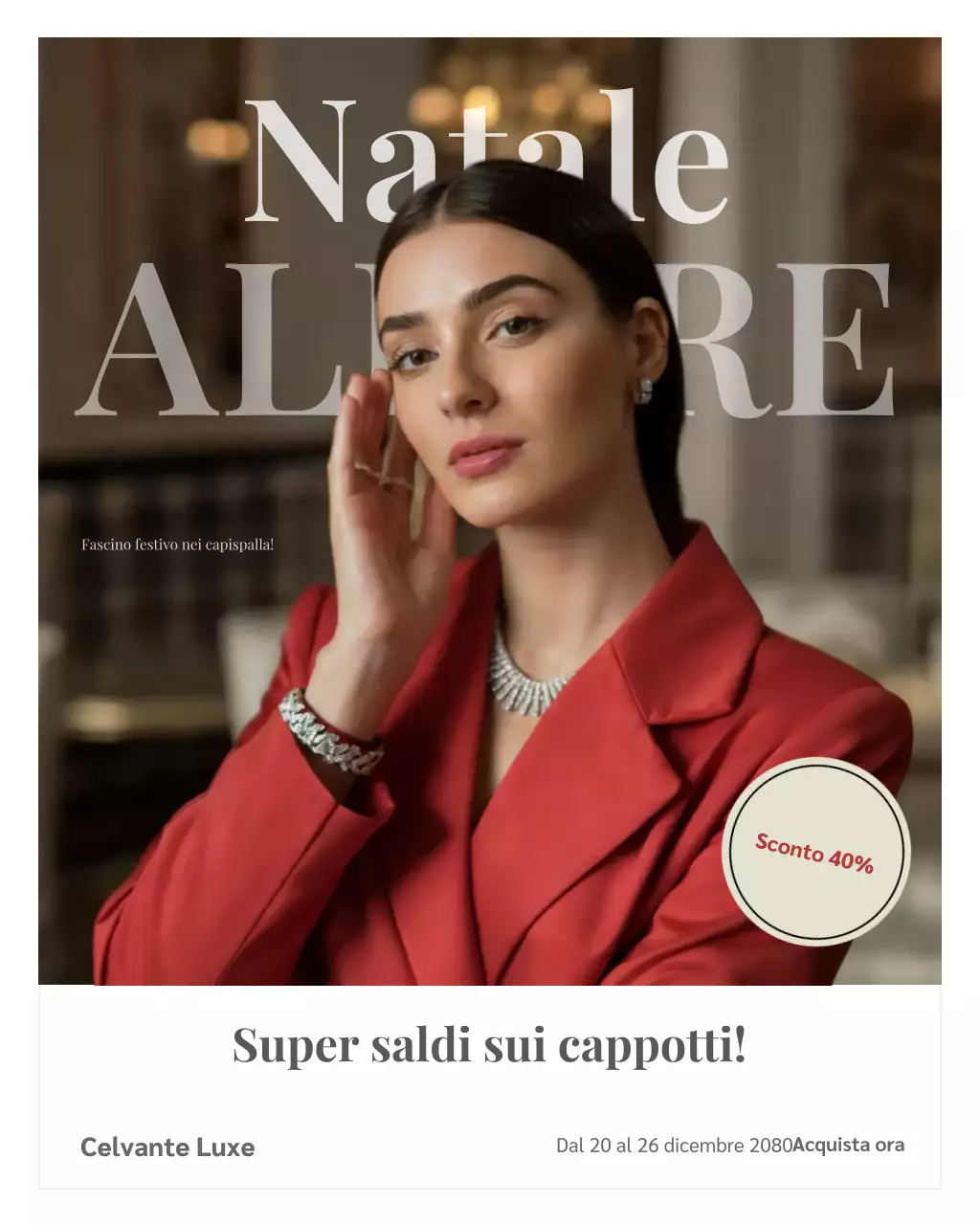 Post di Instagram sulla promozione della moda elegante rossa