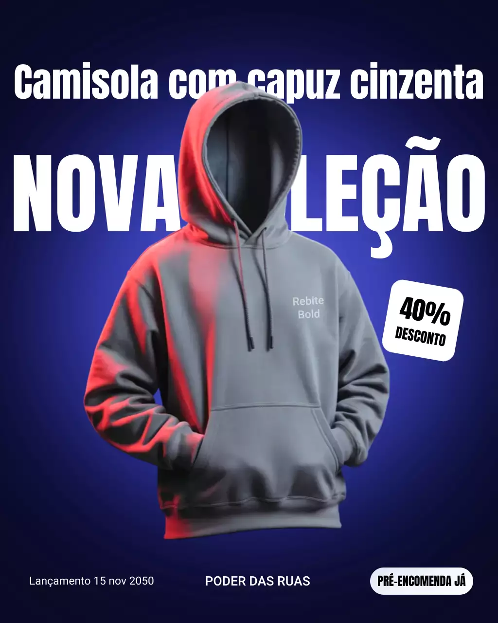 Postagem de promoção de moda cinza da moda no Instagram