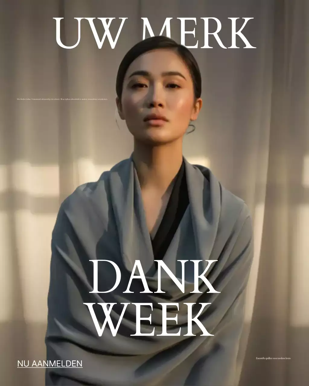 Instagram-bericht over grijze minimalistische modepromotie