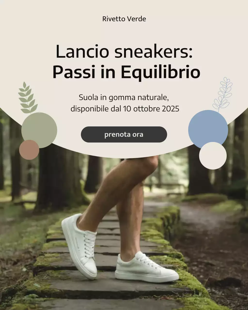 Post di Instagram sulla promozione delle sneaker moderne beige