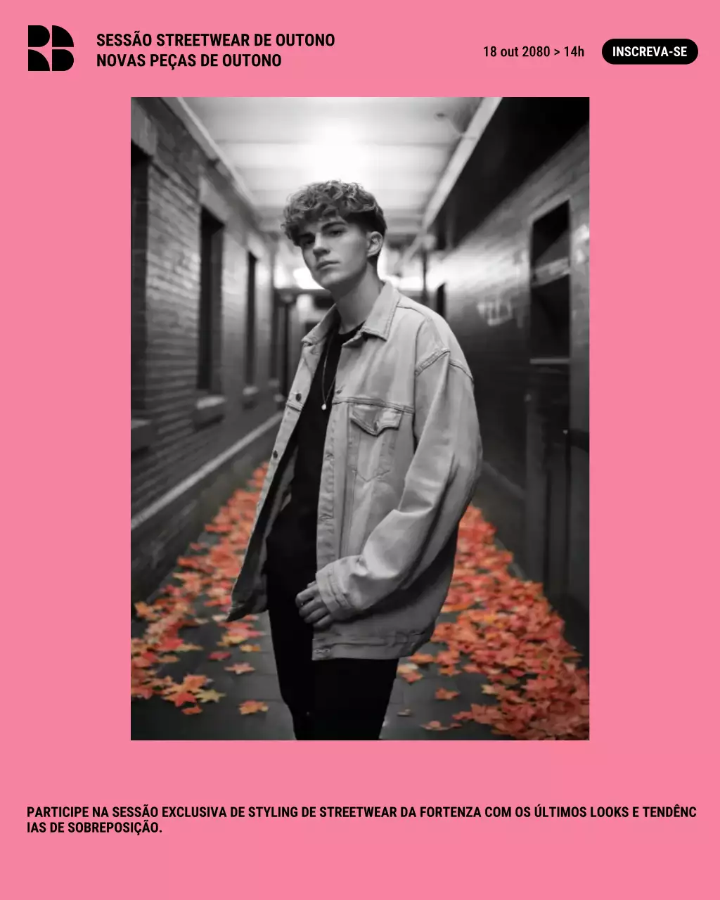 Postagem no Instagram para promoção de evento de streetwear moderno rosa