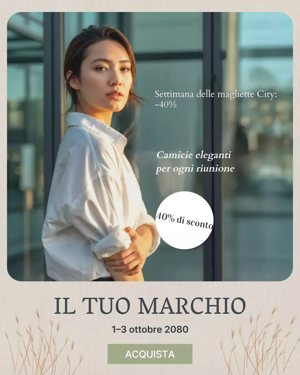 Post di Instagram sulla promozione della moda moderna bianca