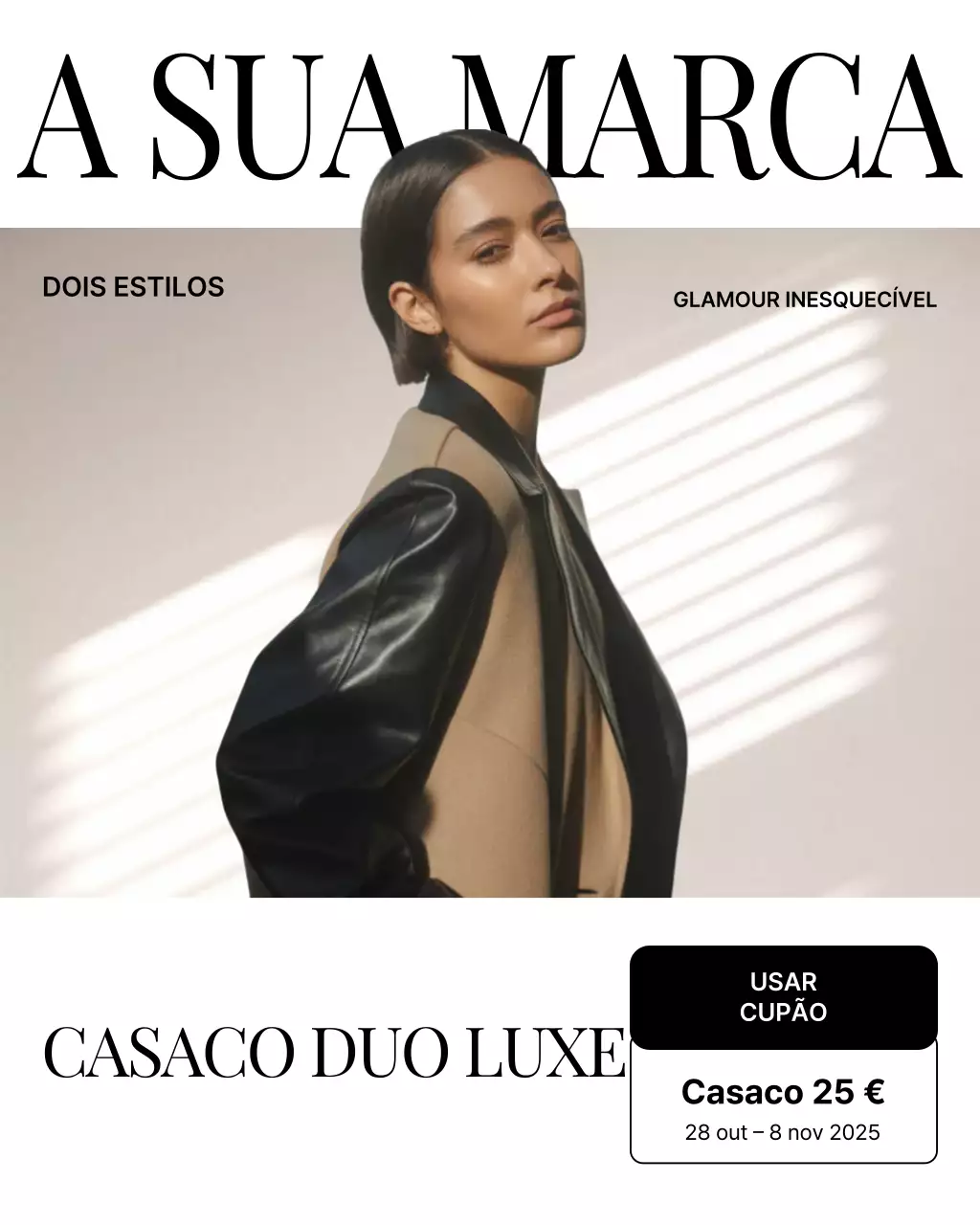 Postagem de promoção de moda moderna bege no Instagram