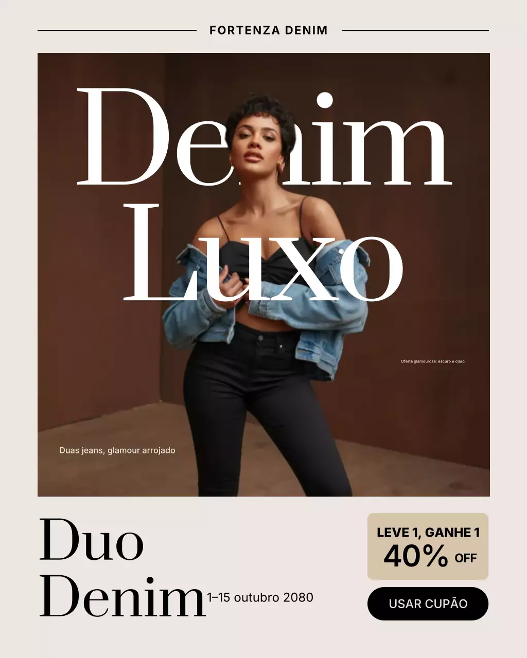 Postagem de promoção de moda moderna bege no Instagram