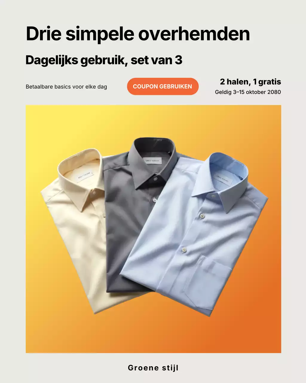 Instagram-bericht voor promotie van een modern oranje shirt