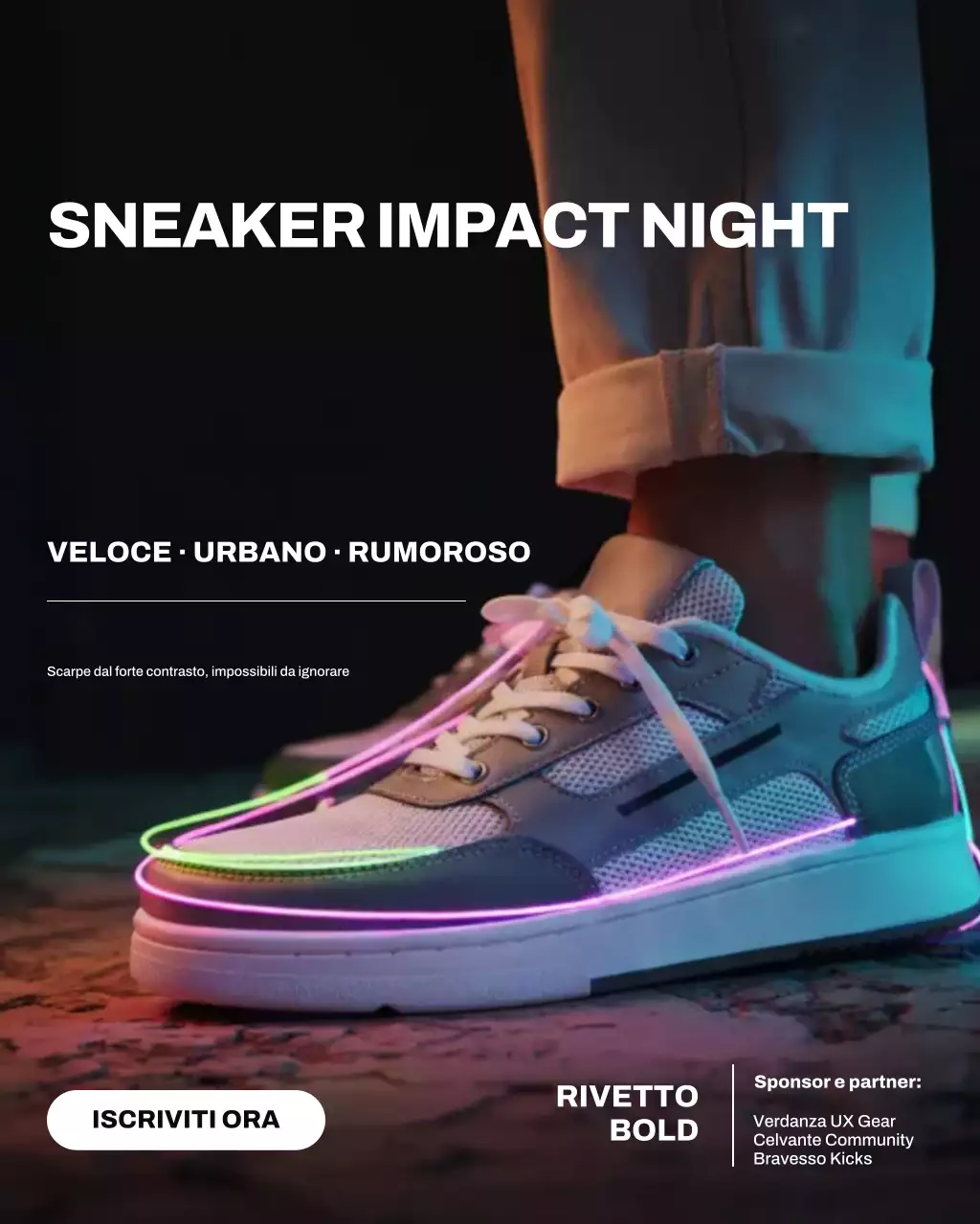 Post di Instagram sulla promozione delle sneaker Neon Urban