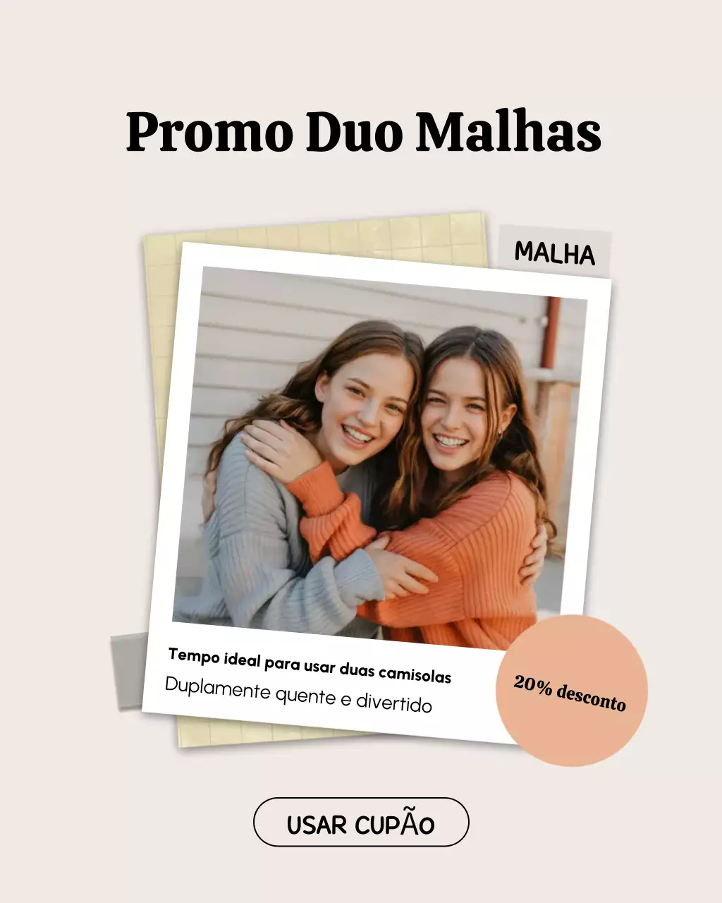 Postagem de promoção de moda moderna bege no Instagram