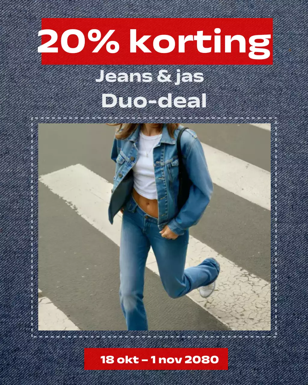 Blauwe trendy modepromotie Instagram-post