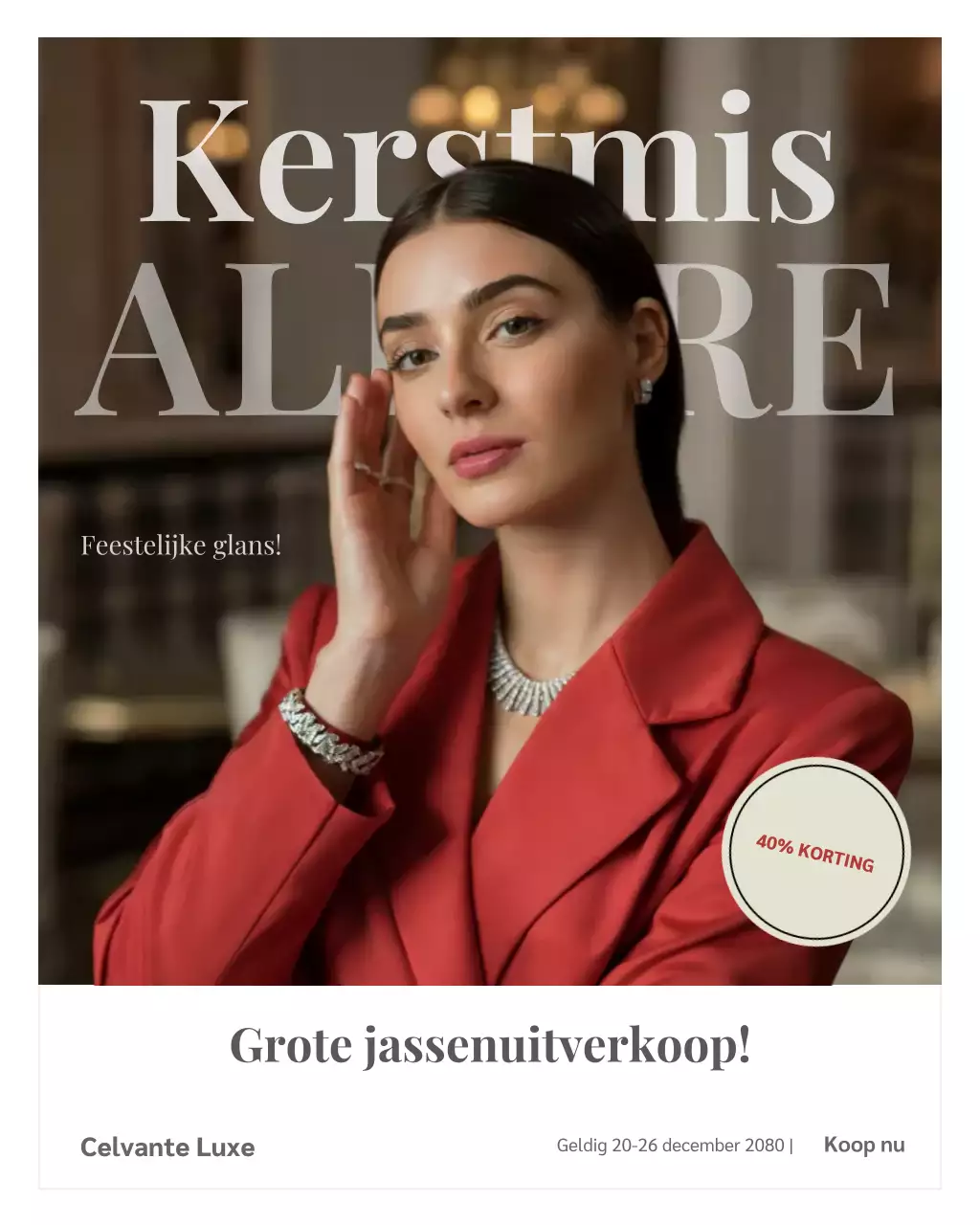 Rode elegante modepromotie Instagram-bericht