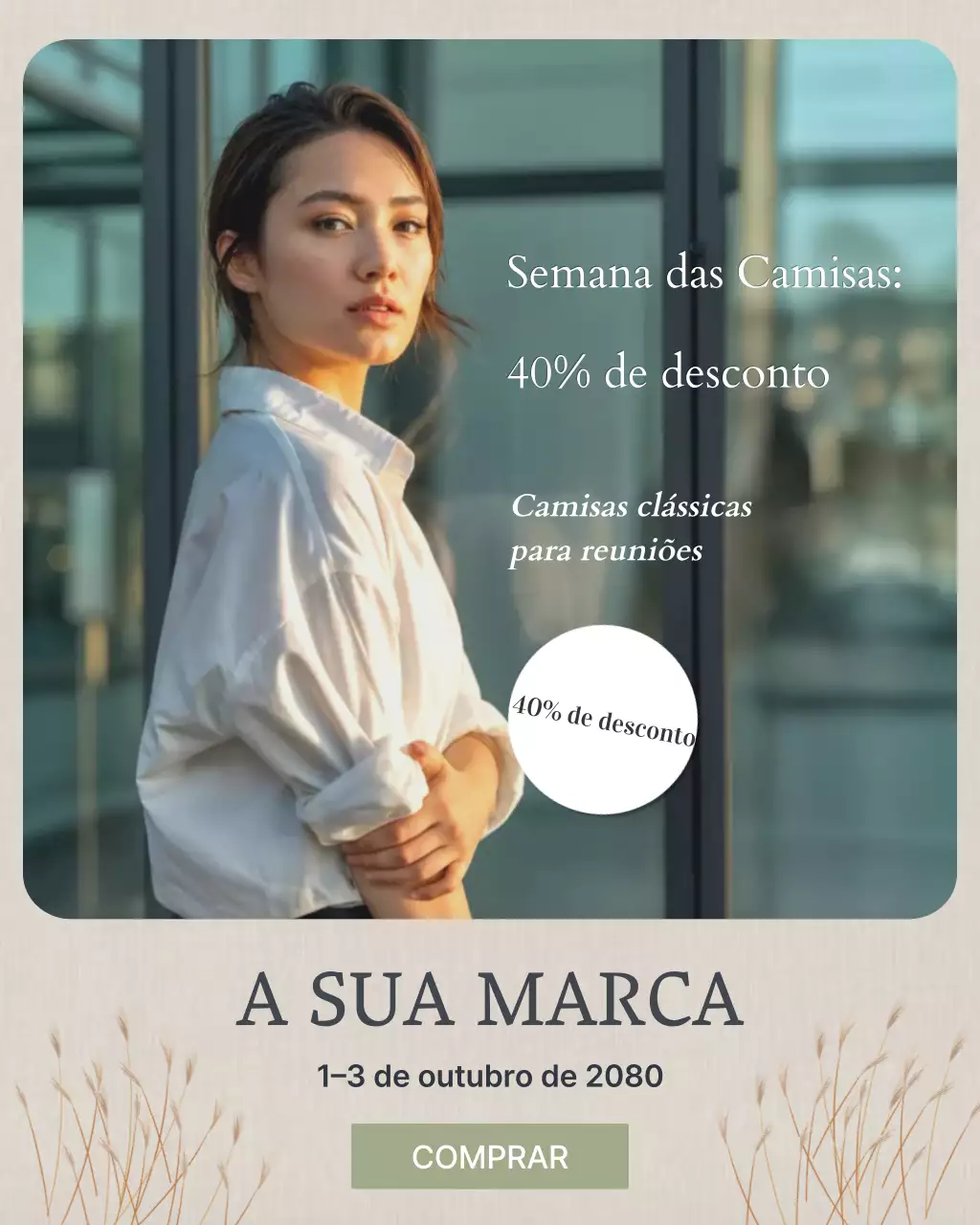 Postagem de promoção de moda moderna branca no Instagram