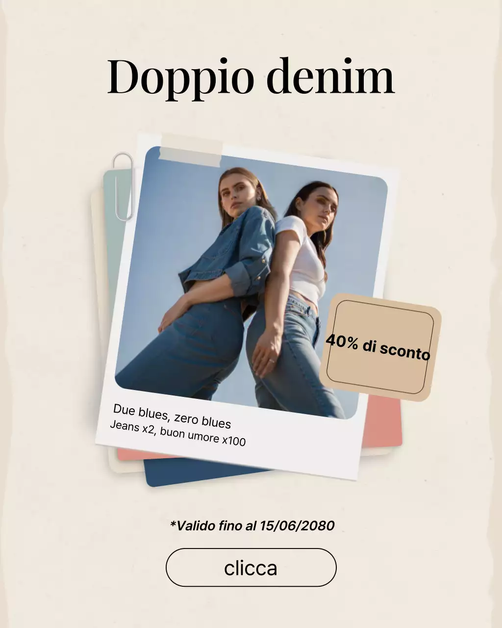 Post Instagram promozionale di moda alla moda blu