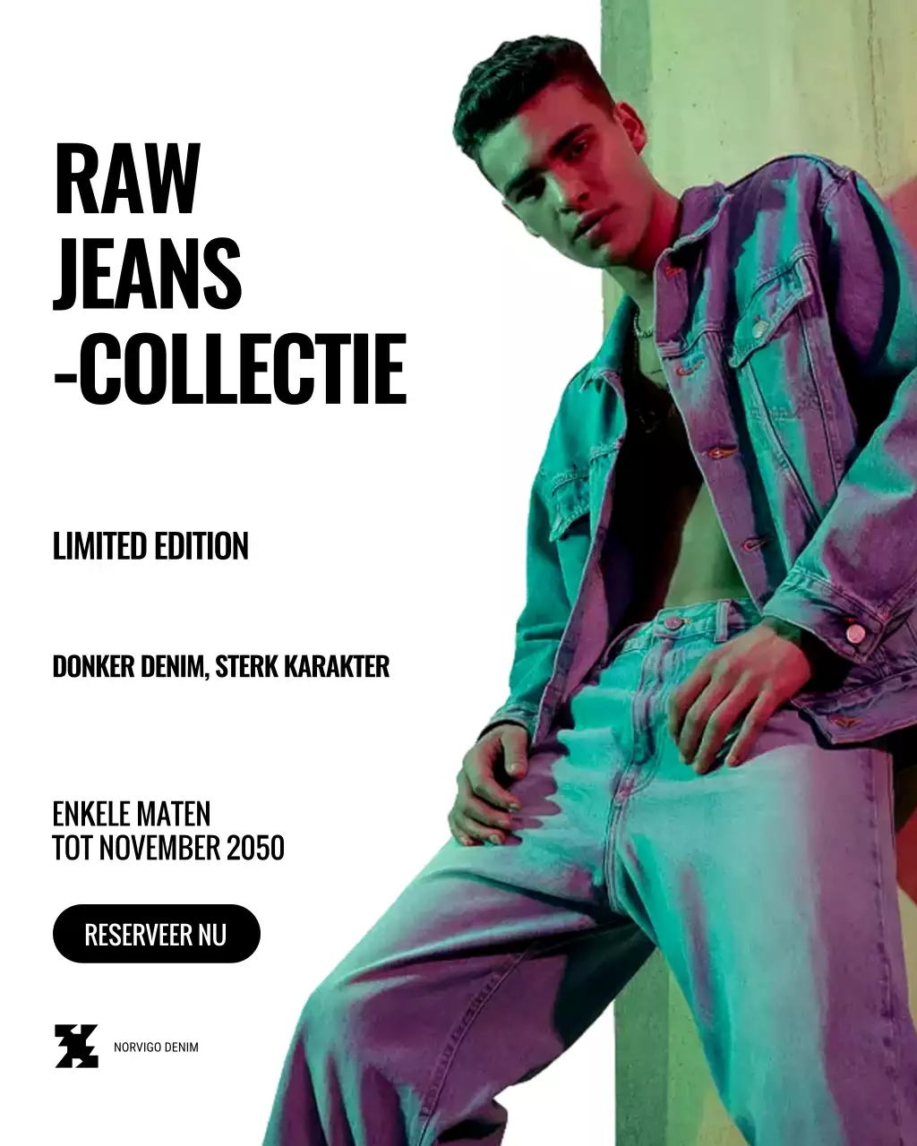 Blauwe trendy modepromotie Instagram-post