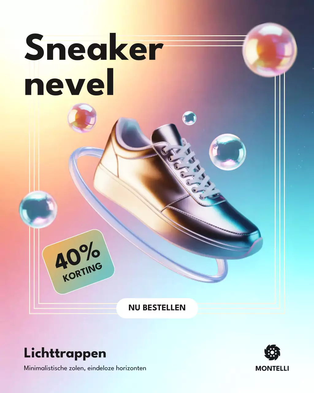 Kleurrijke moderne sneakerpromotie Instagram-bericht