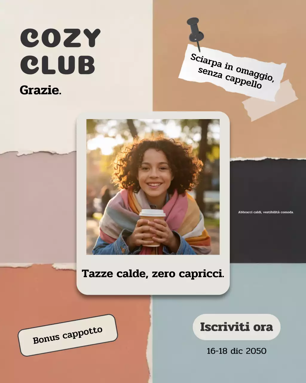 Post di Instagram promozionale del caffè retrò beige