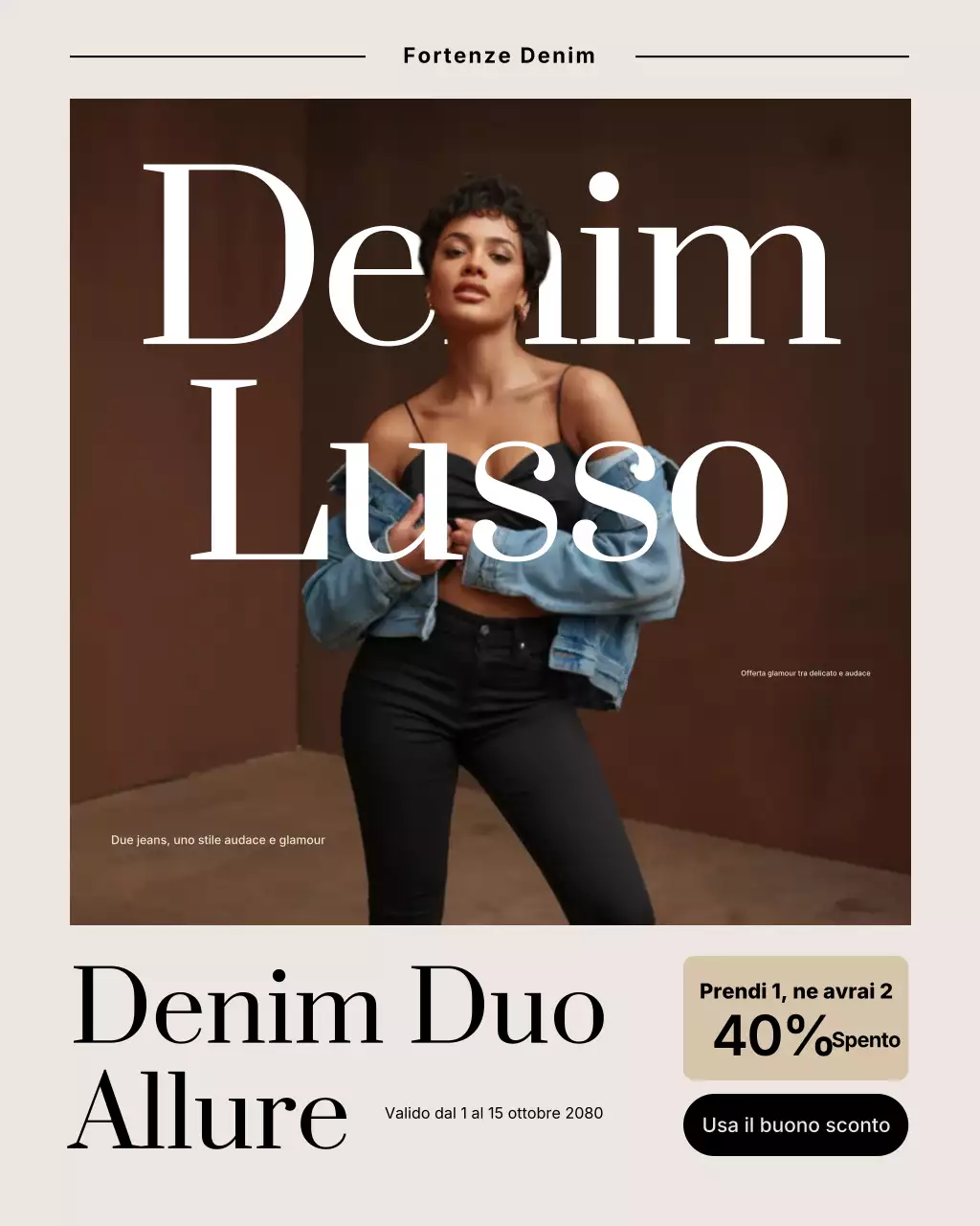 Post Instagram sulla promozione della moda moderna beige