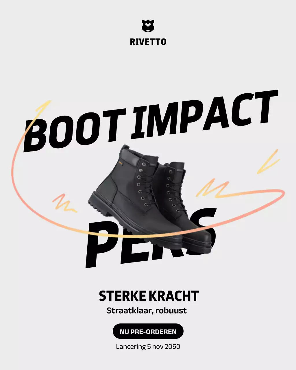 Zwarte, opvallende schoenenadvertentie op Instagram