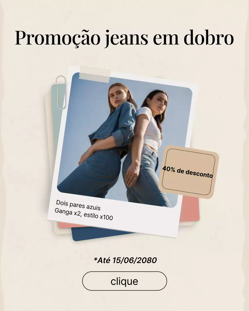 Postagem de promoção de moda azul da moda no Instagram