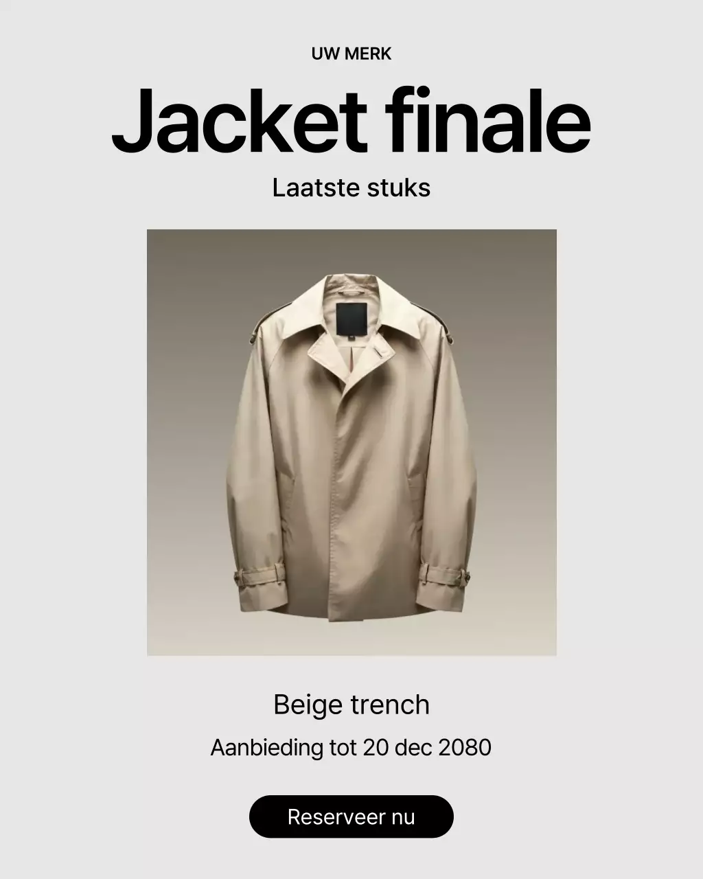 Beige klassieke jas advertentie Instagram-bericht