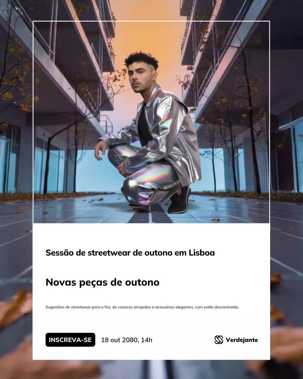 Postagem no Instagram do evento de streetwear futurista prateado