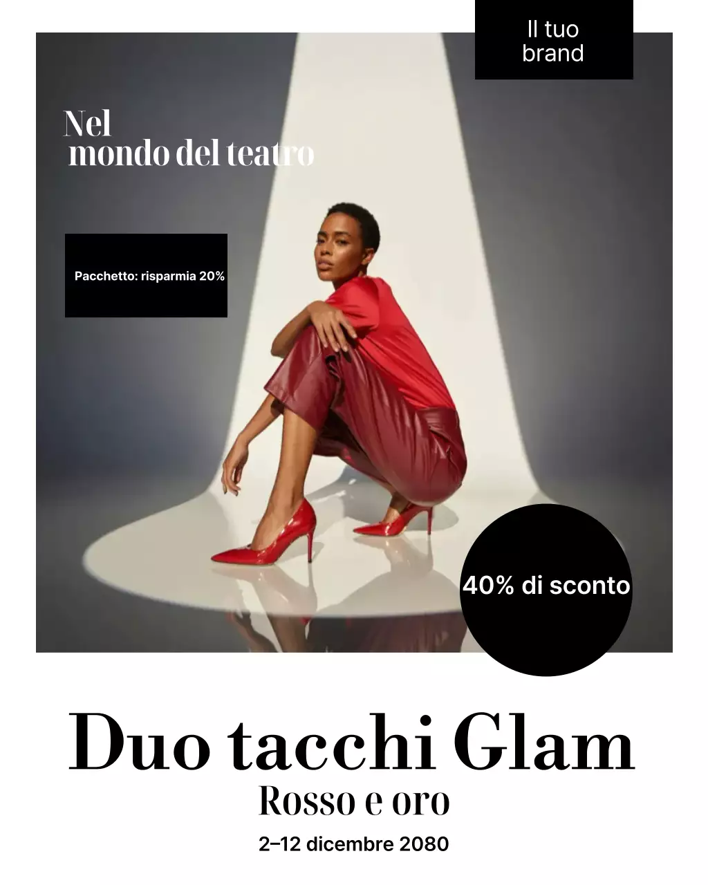 Post di Instagram sulla promozione della moda moderna rossa