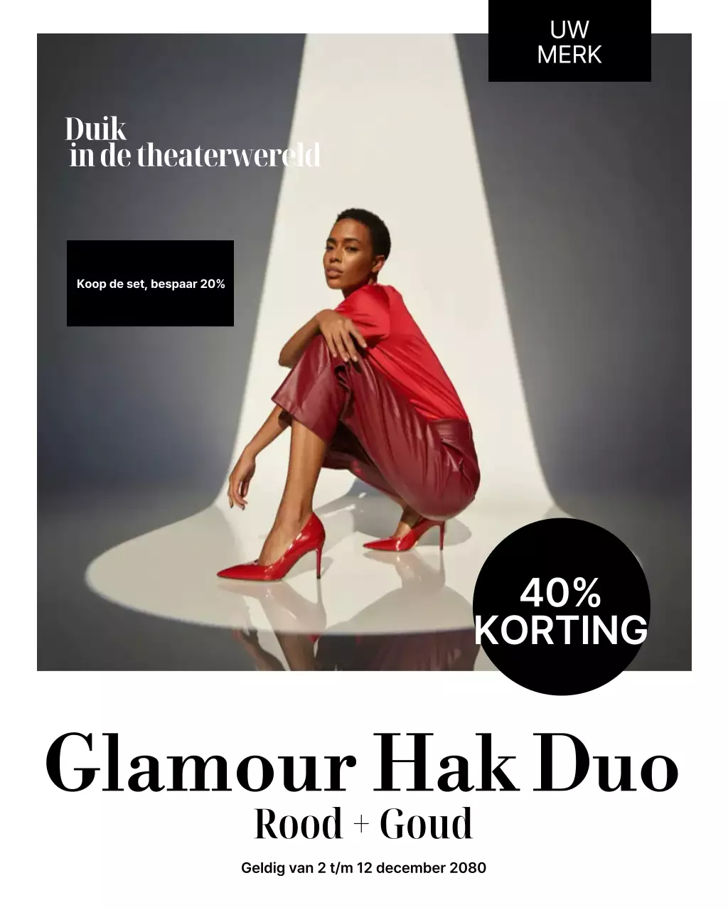 Rode moderne mode promotie Instagram-post