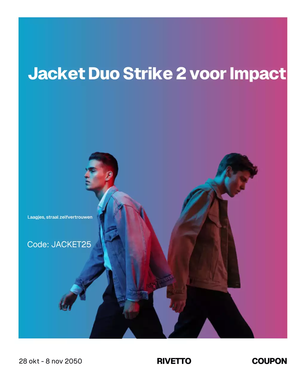 Blauwe trendy modepromotie Instagram-post