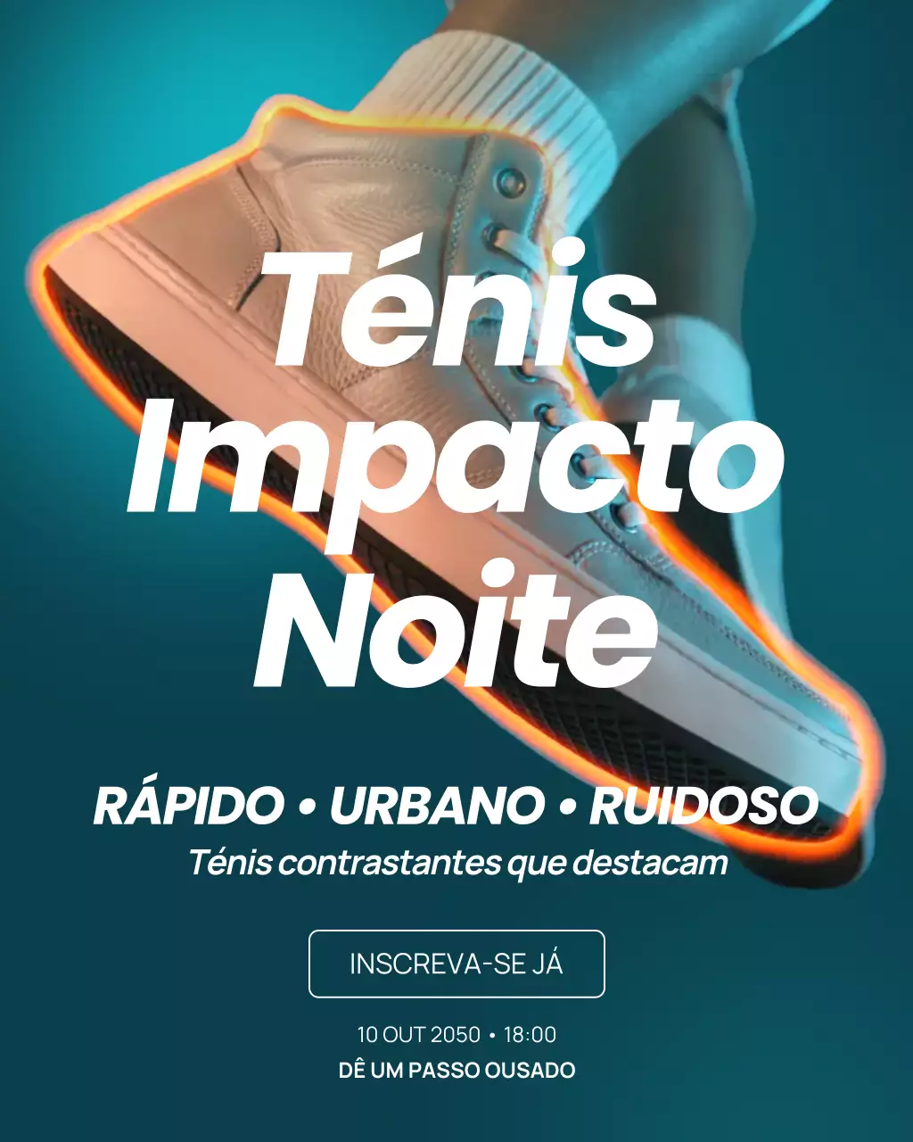 anúncio do evento neon urban sneaker