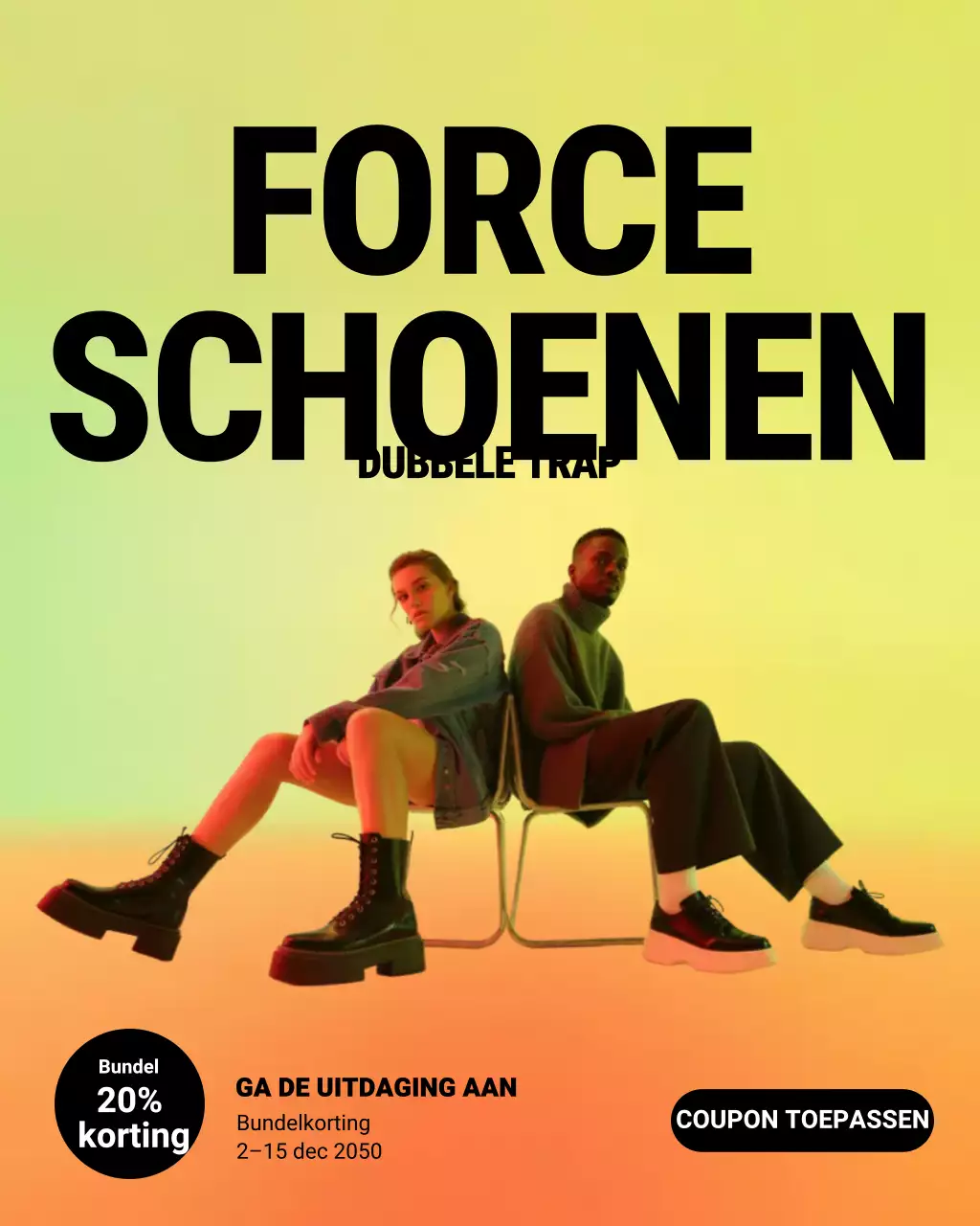 Instagram-bericht over de promotie van Yellow Bold Footwear