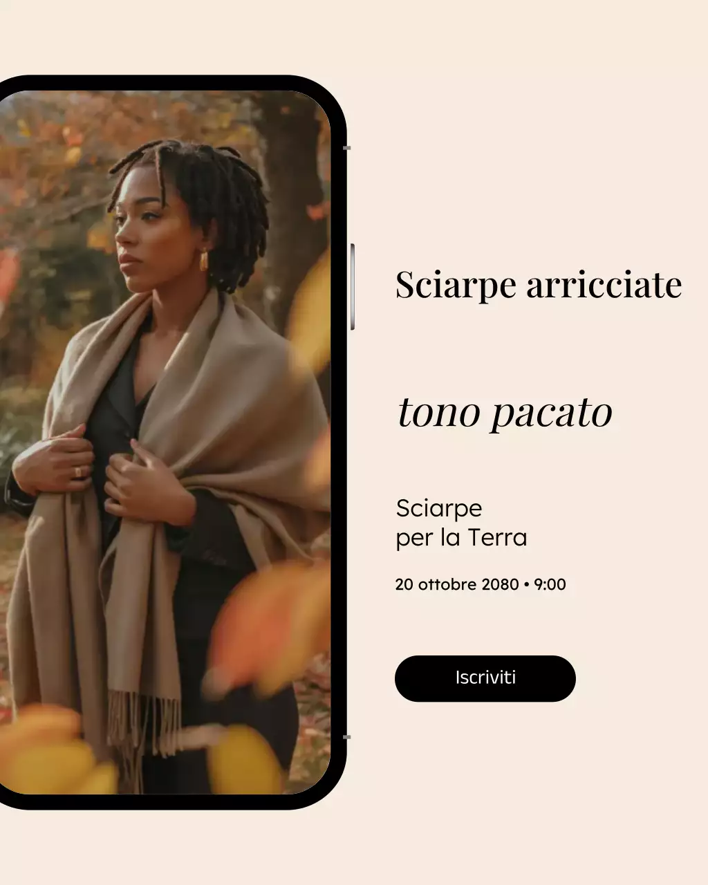 Post Instagram dell'evento di moda elegante beige