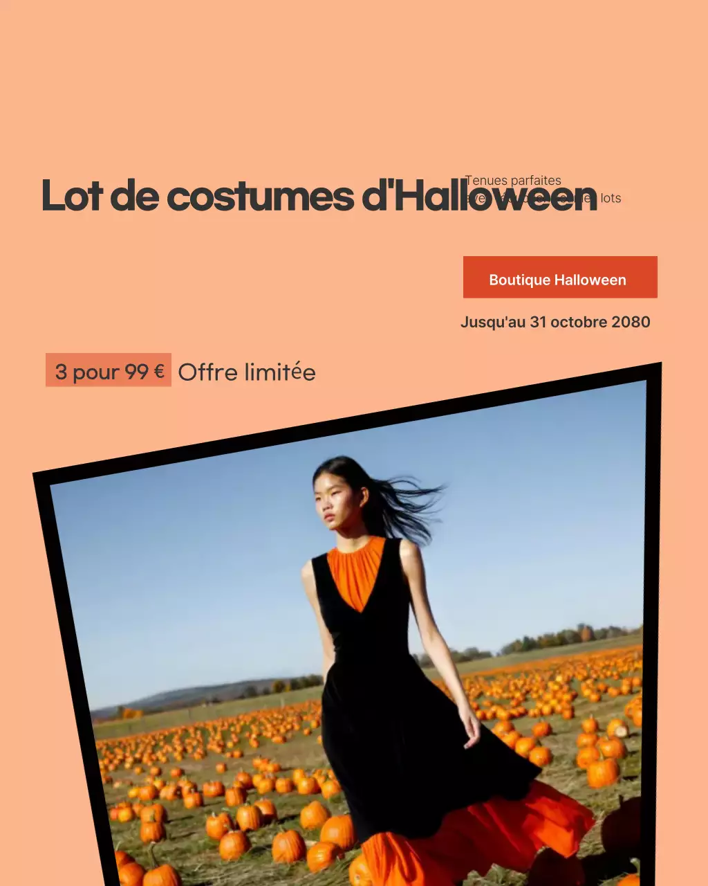Publication Instagram de promotion de la mode tendance orange