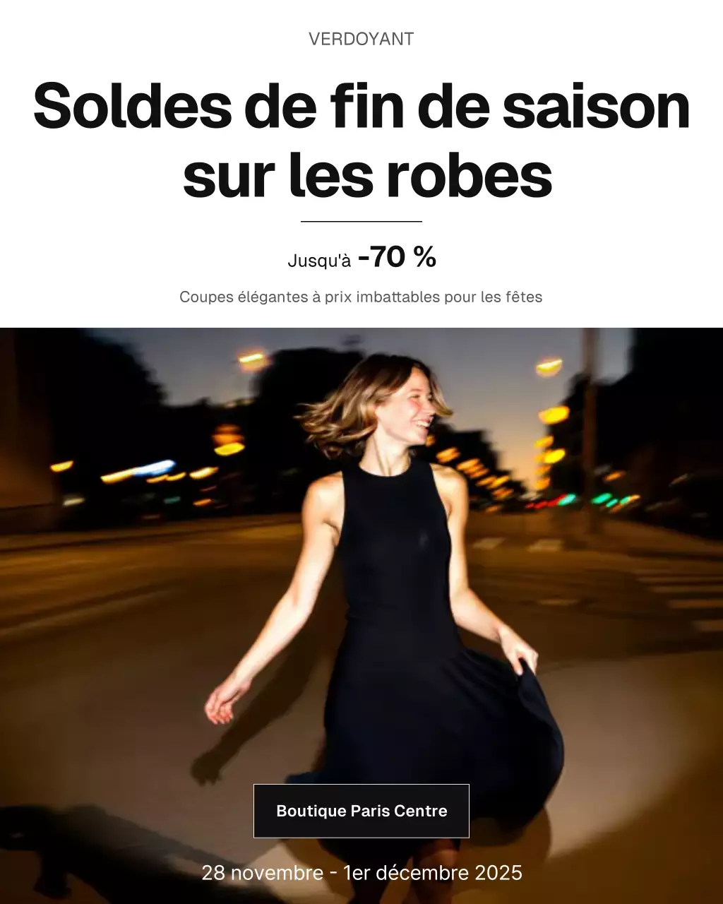 Publication Instagram promotionnelle sur la mode moderne noire