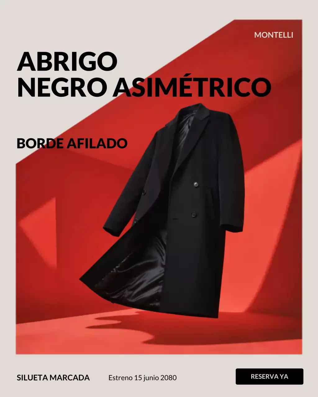Publicación de Instagram para promocionar un anuncio de moda moderna y negra