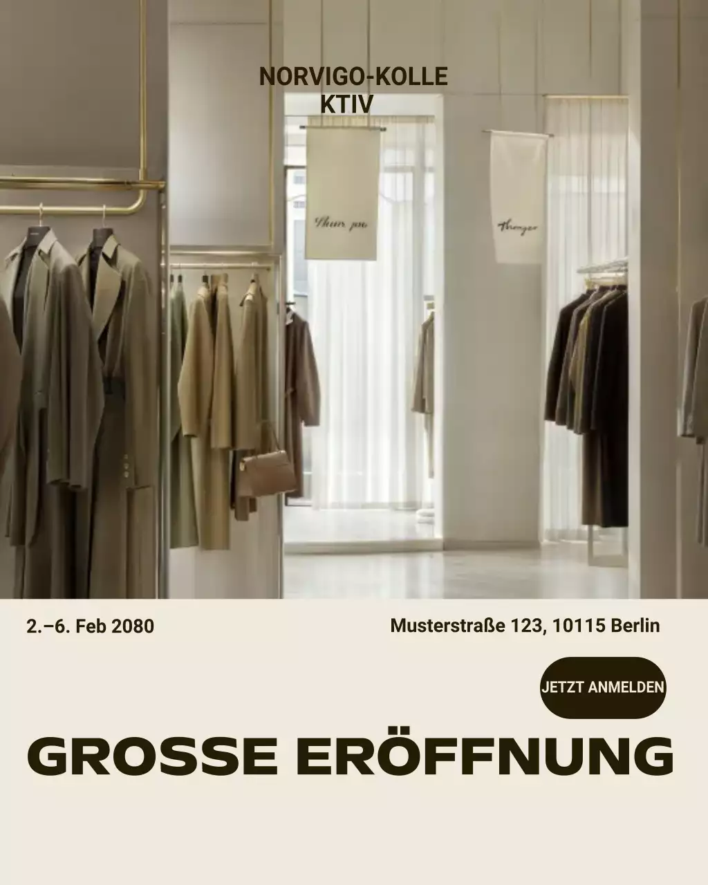 Instagram-Post zur Förderung von Beige Modern Fashion