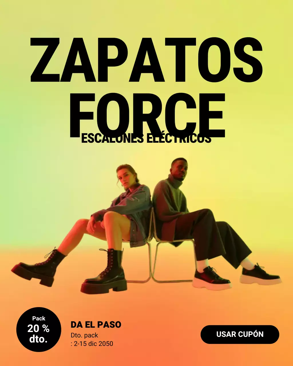 Publicación de Instagram de promoción de calzado Yellow Bold