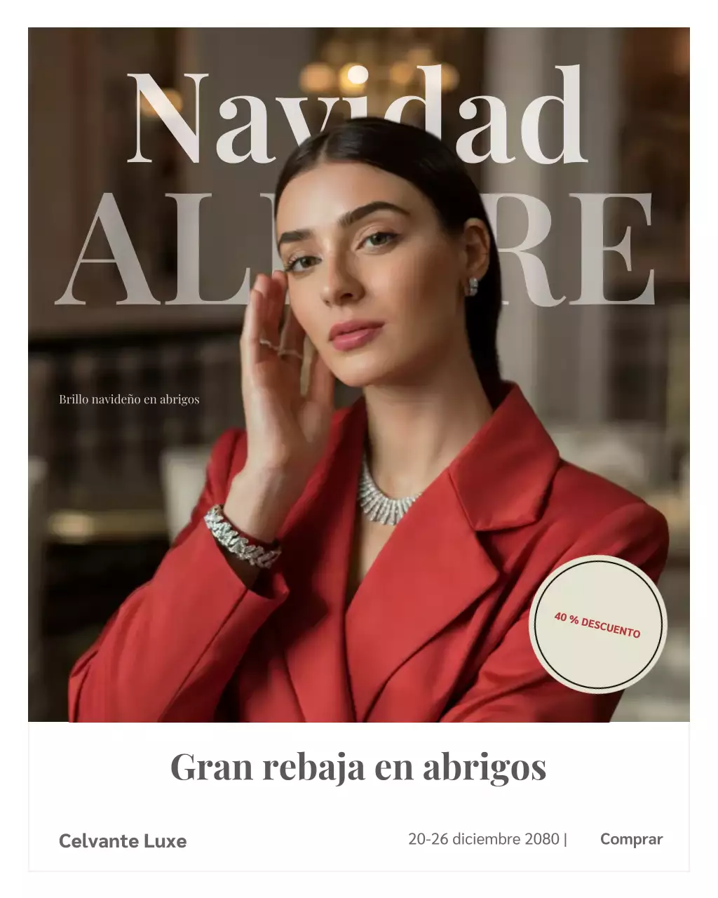 Publicación de Instagram de promoción de moda elegante y roja