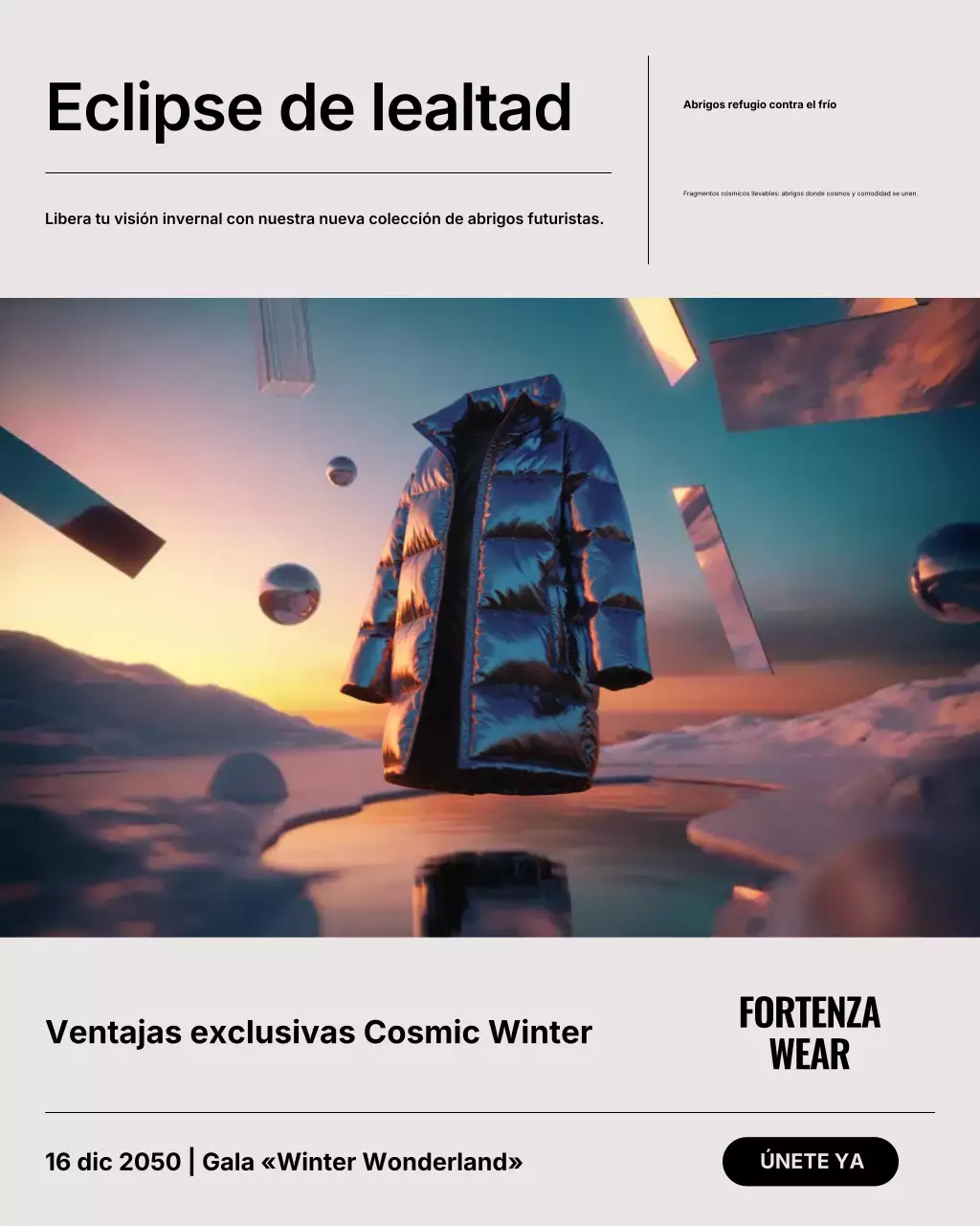 Publicación de Instagram de la promoción Silver Futuristic Winter