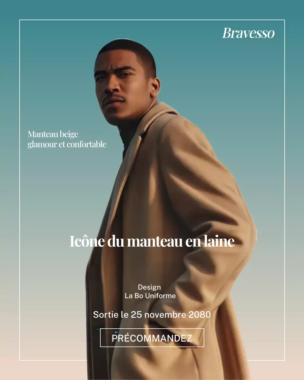 Publication Instagram d'une publicité de mode moderne beige