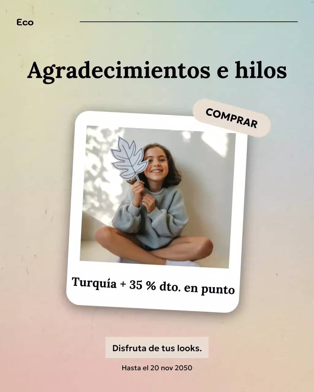 Publicación de Instagram de promoción de moda moderna en beige