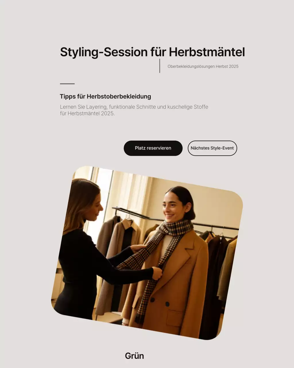 Instagram-Post zur Förderung von Beige Modern Fashion