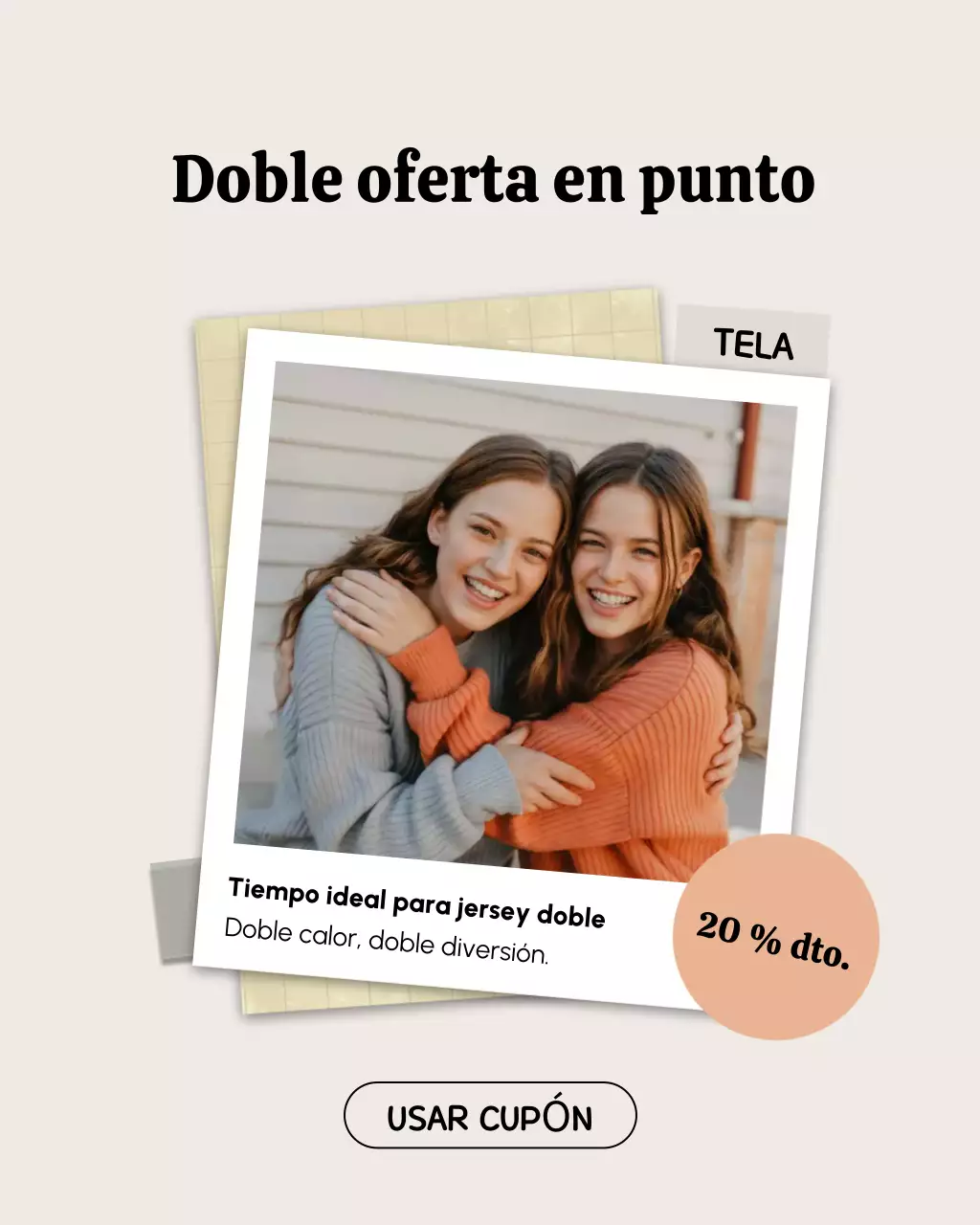 Publicación de Instagram de promoción de moda moderna en beige