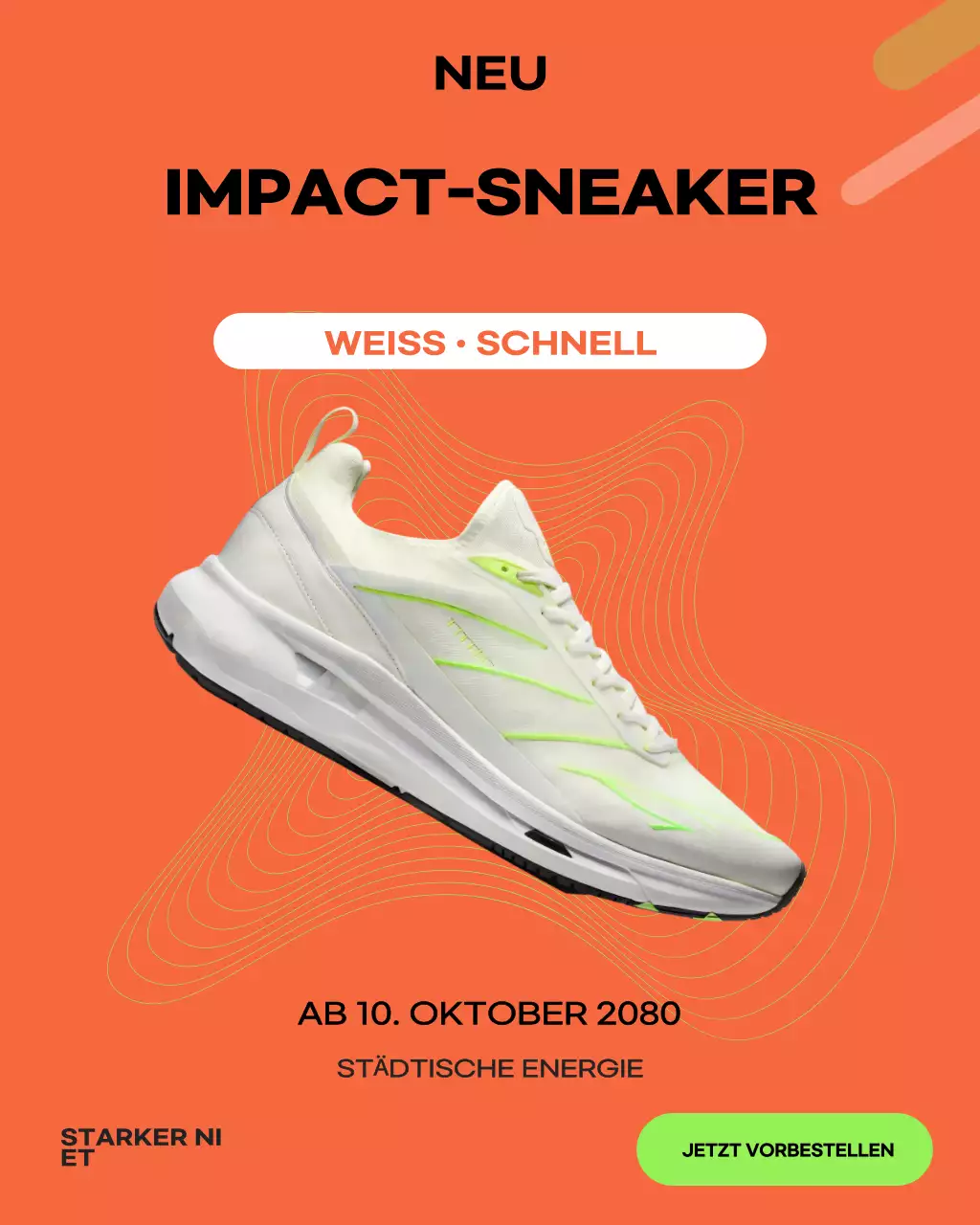 Instagram-Post zur Promotion von Orange Modern Sneaker
