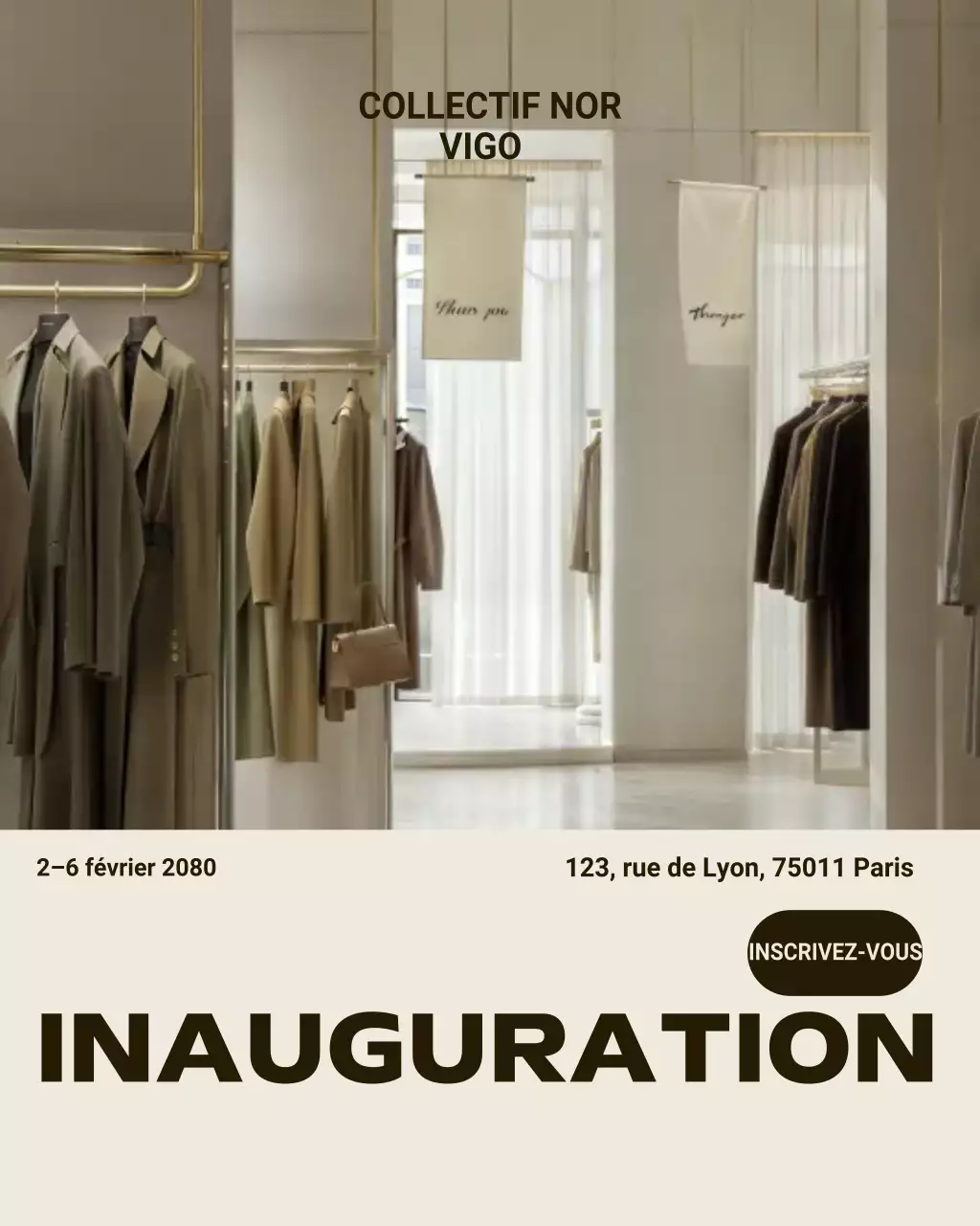 Publication Instagram de promotion de la mode moderne beige