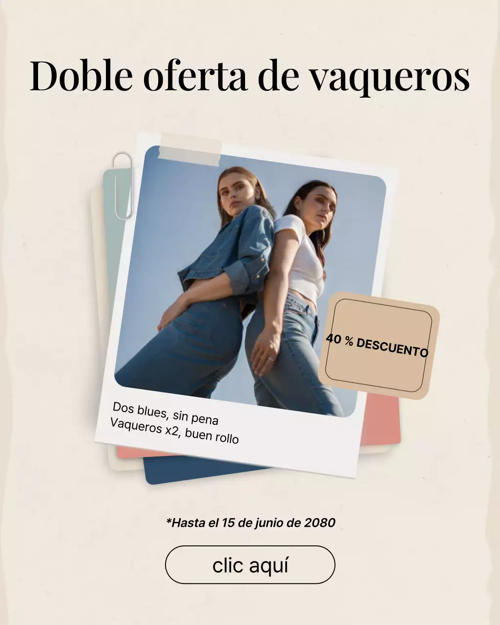 Publicación de Instagram de promoción de moda de Blue Trendy