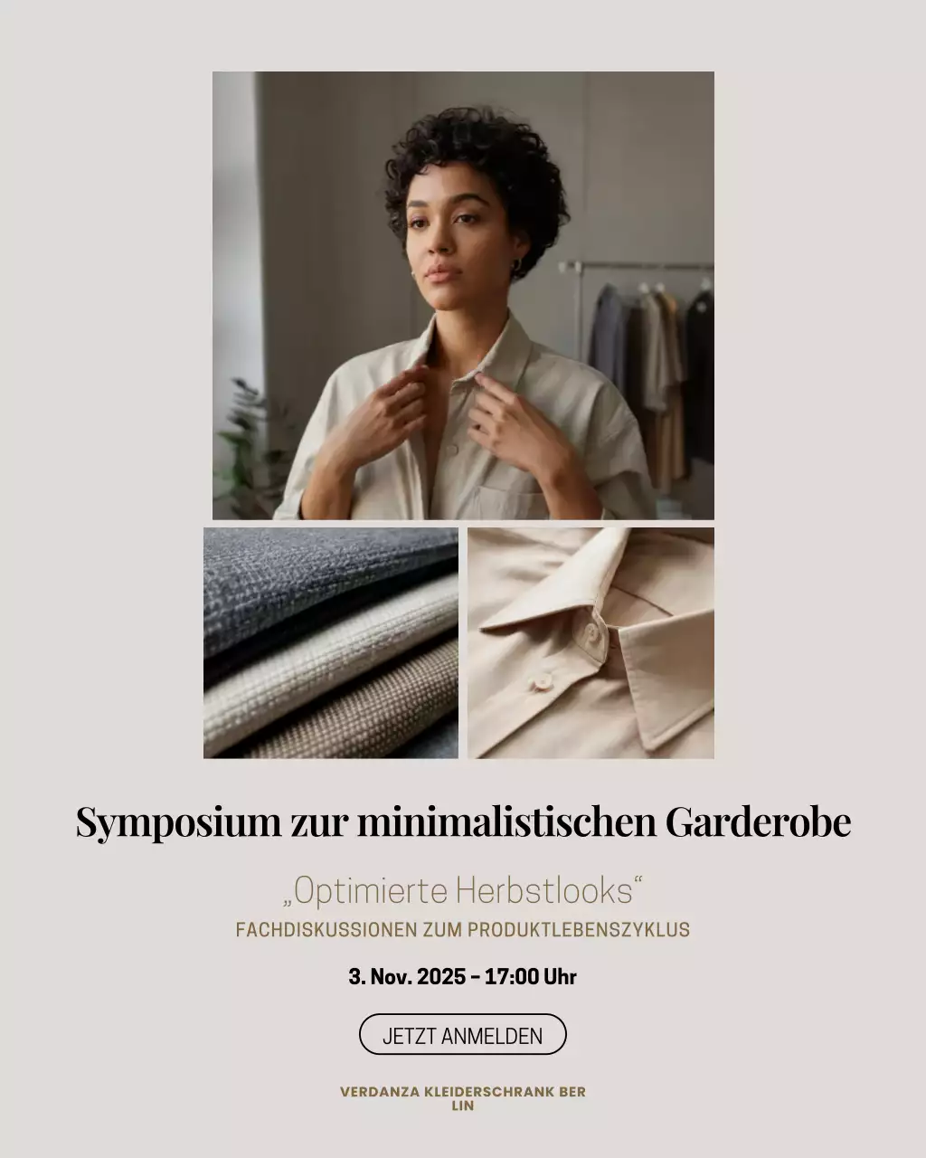 Instagram-Beitrag zum minimalistischen Modeevent