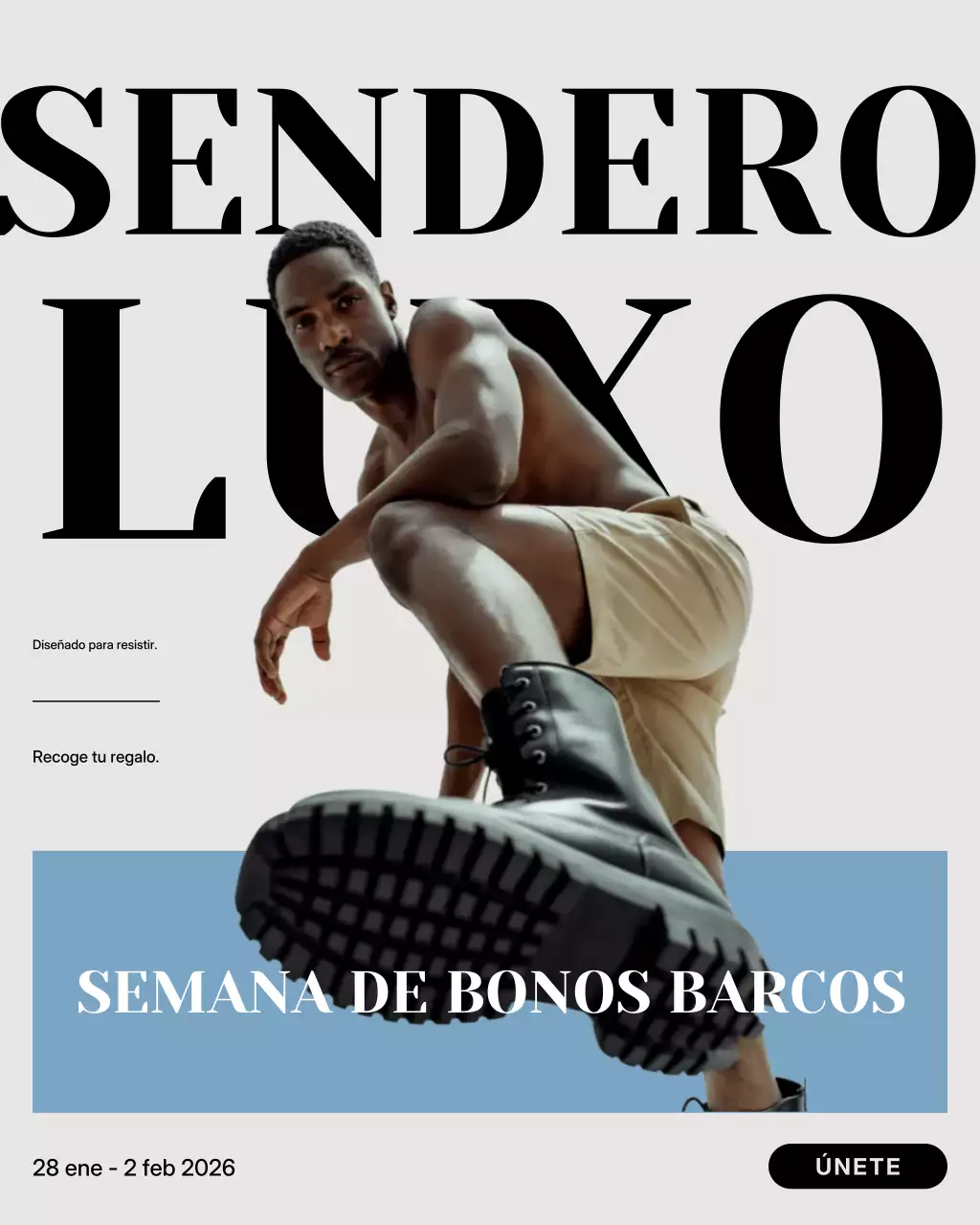 Publicación de Instagram sobre la promoción de calzado moderno beige