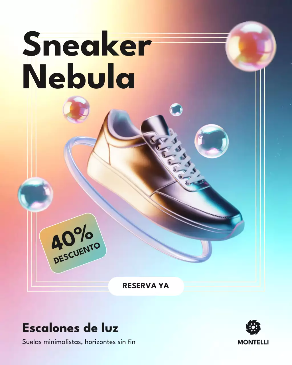 Publicación de Instagram sobre zapatillas modernas y coloridas