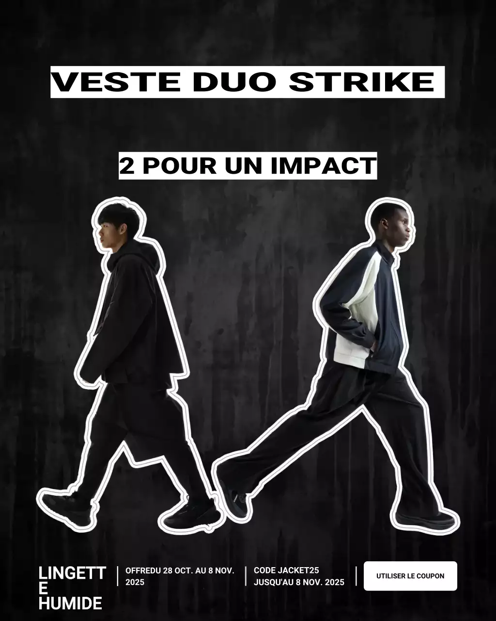 Publication Instagram promotionnelle sur la mode moderne noire