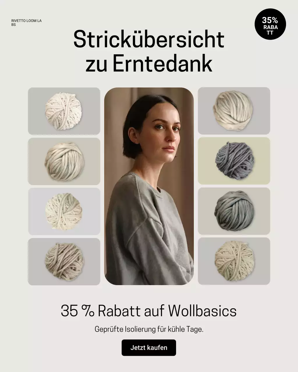 Instagram-Post zur Werbung für Beige Modern Knitwear