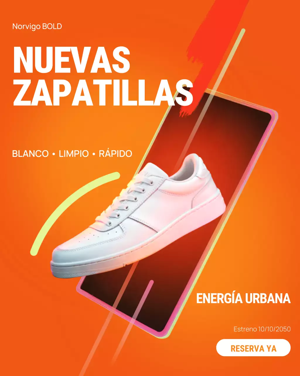 Publicación de Instagram sobre la promoción de zapatillas modernas de Orange